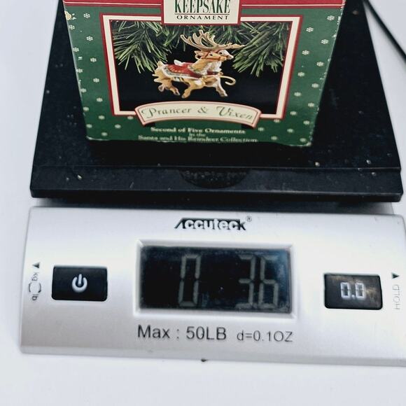 Lot of 2 Vintage 90s Hallmark Keepsake Ornaments Santa Claus & Prancer & Vixen - Picture 14 of 14